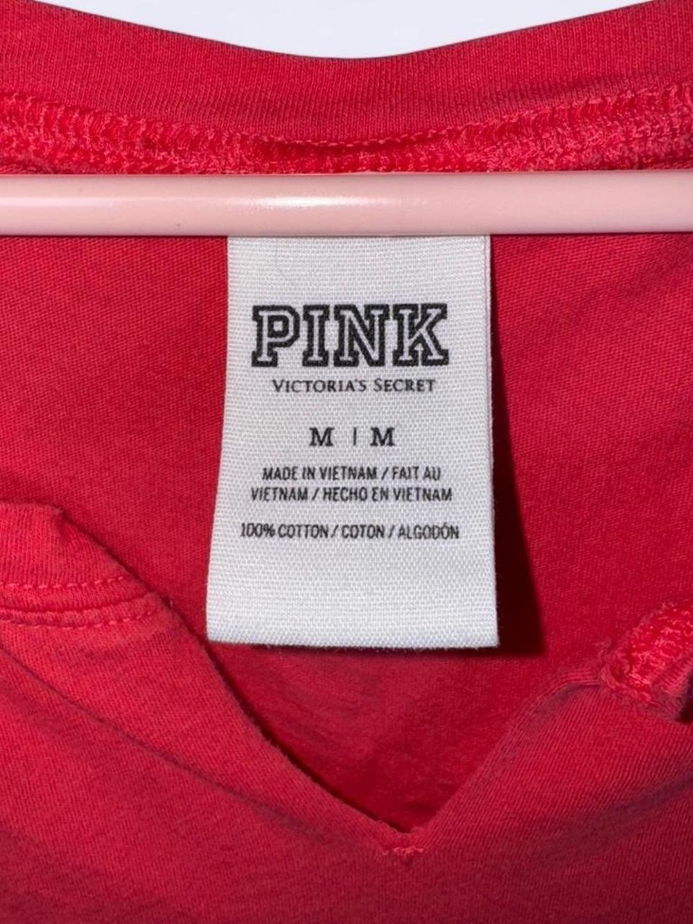 PINK Victoria’s Secret Pink Sleeveless Tank Top Medium Cutout Back Logo Tee - Picture 3 of 5